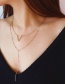 Fashion Gold Color V Shape Decorated Double-layer Necklace
