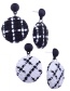 Fashion Black Grid Pattern Decorated Earrings