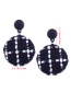 Fashion Black Grid Pattern Decorated Earrings