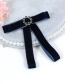 Fashion Black Round Shape Diamond Design Bowknot Brooch