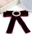 Trendy Claret Red Oval Shape Diamond Design Bowknot Brooch