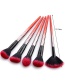 Fashion Red Color-matching Decorated Brushes (5pcs)