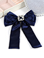 Elegant Gray Square Shape Decorated Bowknot Brooch