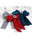 Elegant Navy Square Shape Decorated Bowknot Brooch