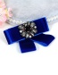 Fashion Sapphire Blue Oval Shape Decorated Brooch