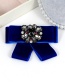 Fashion Sapphire Blue Oval Shape Decorated Brooch