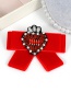 Lovely Red Heart Shape Decorated Brooch