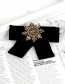 Lovely Black Flower Shape Decorated Brooch