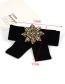 Lovely Black Flower Shape Decorated Brooch