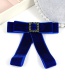 Elegant Sapphire Blue Square Shape Decorated Bowknot Brooch