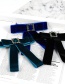 Elegant Sapphire Blue Square Shape Decorated Bowknot Brooch