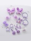 Fashion Purple Flower&bowknot Shape Decorated Hair Band With Box (18 Pcs )