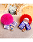 Fashion Plum Red Fuzzy Ball Decorated Pom Hair Clip