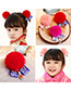 Fashion Red Fuzzy Ball Decorated Pom Hair Clip