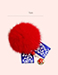 Fashion Plum Red Fuzzy Ball Decorated Pom Hair Clip