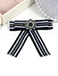 Fashion Navy Stripe Pattern Decorated Bowknot Brooch