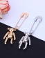Fashion Silver Color Bear Shape Decorated Brooch (1 Pc)