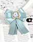 Fashion Blue Flower Shape Decorated Bowknot Brooch