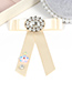 Fashion Light Yellow Oval Shape Decorated Bowknot Brooch