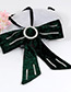 Elegant Green Round Shape Decorated Bowknot Brooch