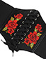 Fashion Black Embroidery Flower Decorated Belt