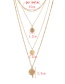Bohemia Gold Color Pure Color Decorated Multilayer Necklace
