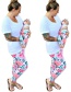 Trendy Pink Flower Pattern Decorated Long Pants(for Baby)
