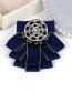 Fashion Navy Beads Decorated Multi-layer Brooch