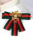 Fashion Red+green Bee Shape Decorated Bowknot Brooch