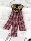 Fashion Red+white Bee Decorated Grid Design Brooch