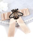 Fashion Khaki Embroidered Bee Decorated Bowknot Brooch