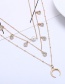 Fashion Gold Color Crescent Moon&pearls Decorated Necklace