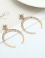 Fashion Silver Color Moon Shape Decorated Earrings