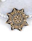 Fashion Champagne Diamond Decorated Snowflake Shape Brooch