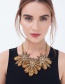 Fashion Gold Color Flowers Shape Decorated Necklace