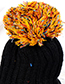 Trendy Black Fuzzy Ball Decorated Knitting Cap
