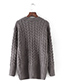 Fashion Dark Gray Pure Color Design V Neckline Sweater