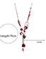 Fashion Red Flower Pendant Decorated Long Necklace