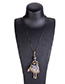 Fashion Gray Ballerina Girl Decorated Long Necklace