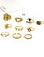 Fashion Gold Color Flower Pattern Decorated Ring Sets(10pcs)
