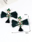 Elegant Black Diamond Decorated Tassel Earrings