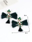 Elegant Navy Diamond Decorated Tassel Earrings