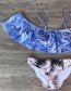 Fashion Blue Color Matching Decorated Swimwear