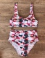 Fashion Multi-color Geometry Pattern Decorated Swimwear