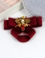 Fashion Red Bee Shape Decorated Brooch