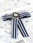 Elegant Black+white Stripe Shape Decorated Brooch