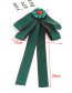 Fashion Green Round Shape Decorated Brooch