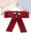 Fashion Claret-red Bee Shape Decortaed Brooch