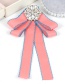 Elegant Pink Round Shape Decorated Brooch