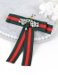 Fashion Green+red Bee Shape Decortaed Brooch